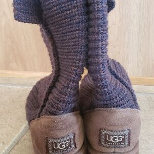 UGG Women's Knit Boots - Dark Brown and Navy